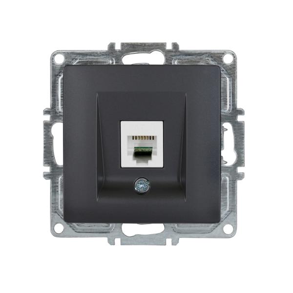 Gunsan Visage Telefon Steckdose 1-fach CAT3 Dunkelsilber